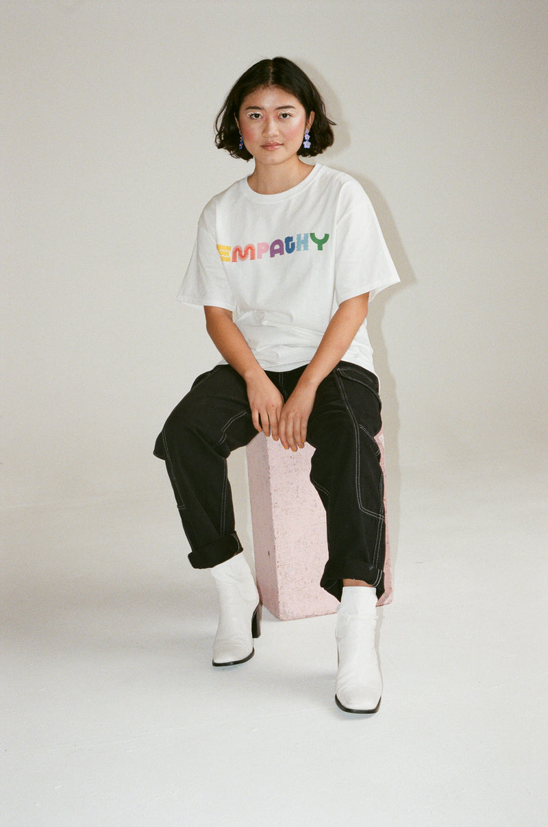 EMPATHY WAVE TEE IN WHITE