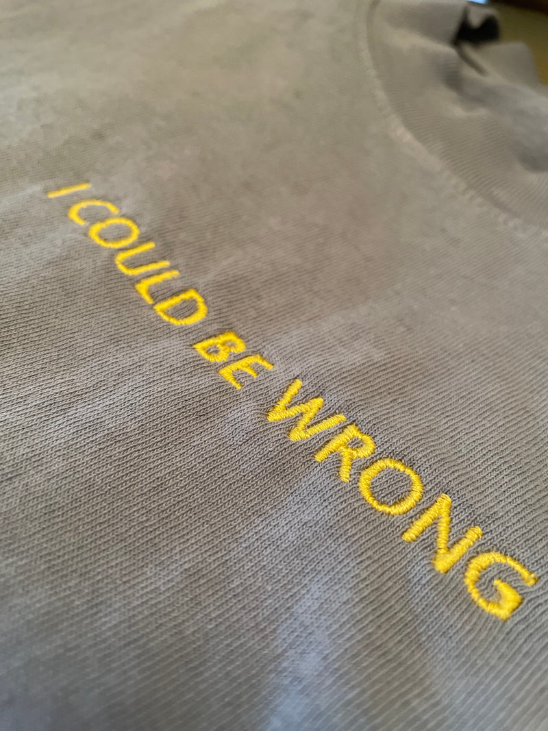 I COULD BE WRONG TEE IN DARK SILVER